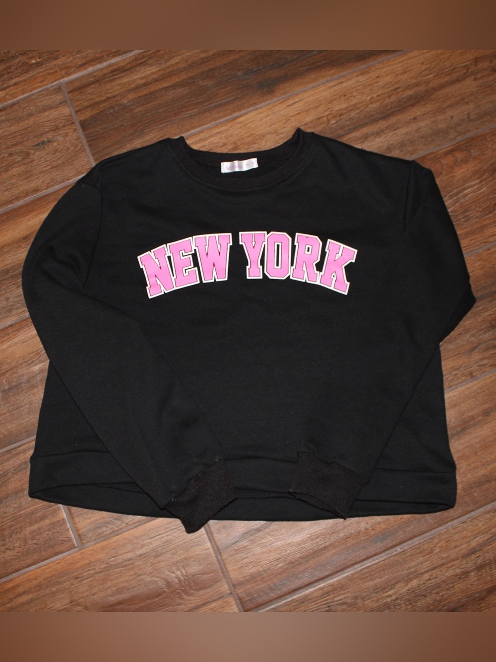 Serdomi Kids Black New York Graphic Sweatshirt Pink Print | Size 16/18